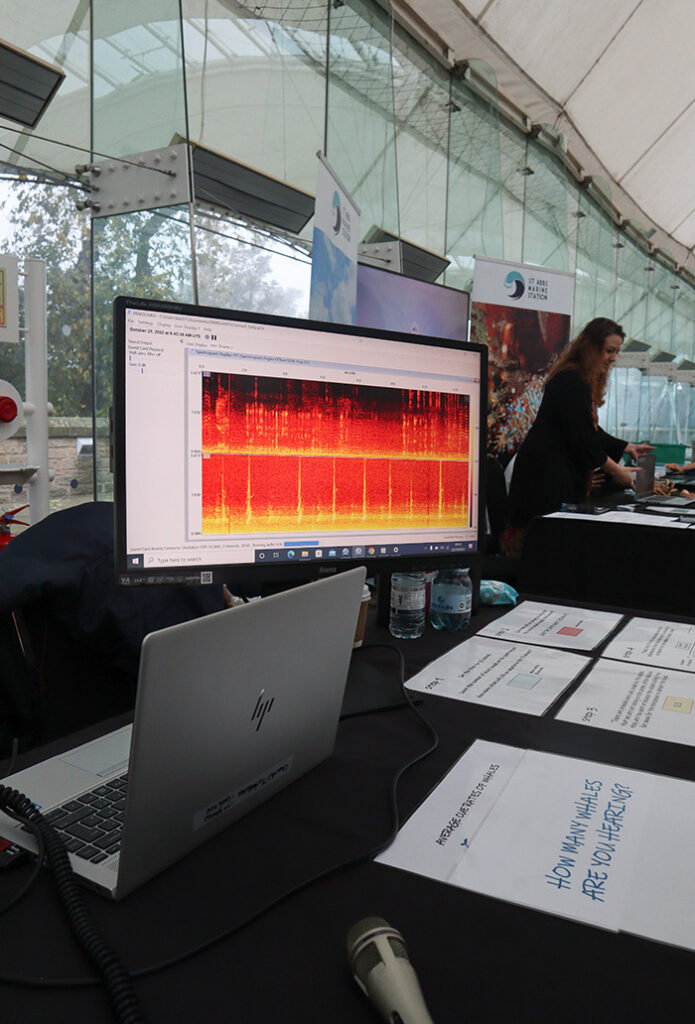 Computer display showing a spectrograph